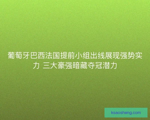 葡萄牙巴西法国提前小组出线展现强势实力 三大豪强暗藏夺冠潜力