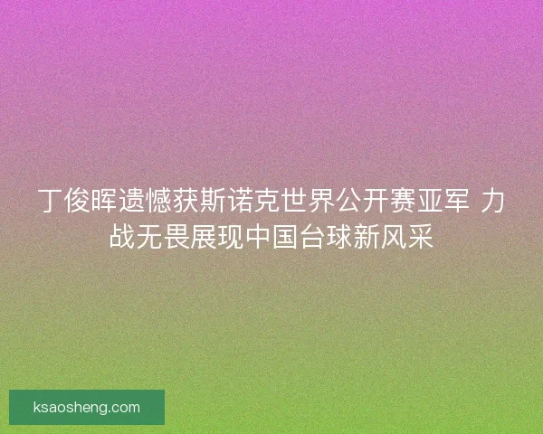 丁俊晖遗憾获斯诺克世界公开赛亚军 力战无畏展现中国台球新风采
