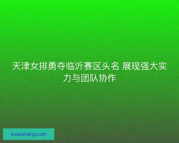天津女排勇夺临沂赛区头名 展现强大实力与团队协作