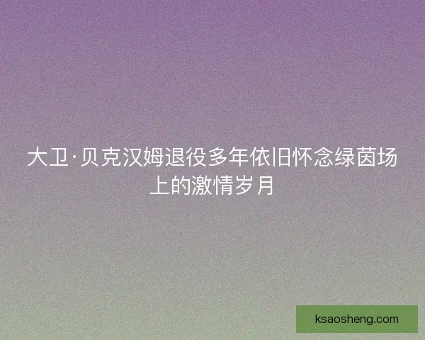 大卫·贝克汉姆退役多年依旧怀念绿茵场上的激情岁月