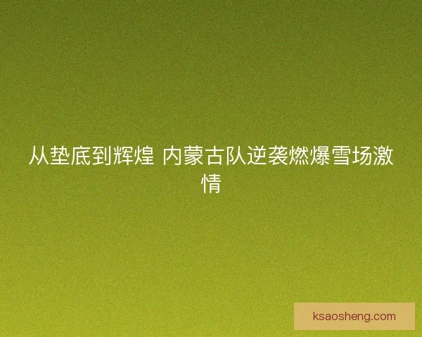从垫底到辉煌 内蒙古队逆袭燃爆雪场激情 从垫底到辉煌 内蒙古队逆袭燃爆雪场激情